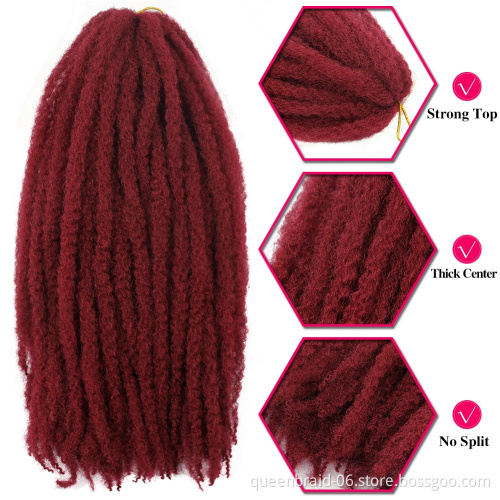Ombre Marley Twist Hair Soft Synthetic Crochet Braids Hair Extensions Bulk Synthetic Braiding Hair Afro Kinky Marley Braids